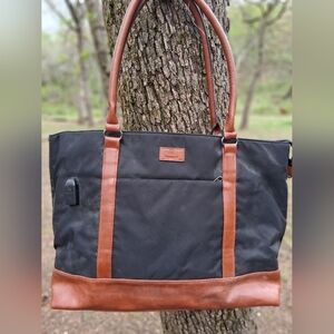 REIAVEL Black and Brown Tote Bag
